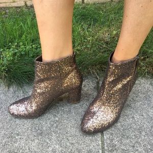 BCBG Gold Glitter Booties